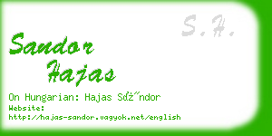 sandor hajas business card